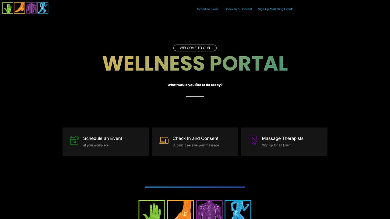Anthony Massage Events website